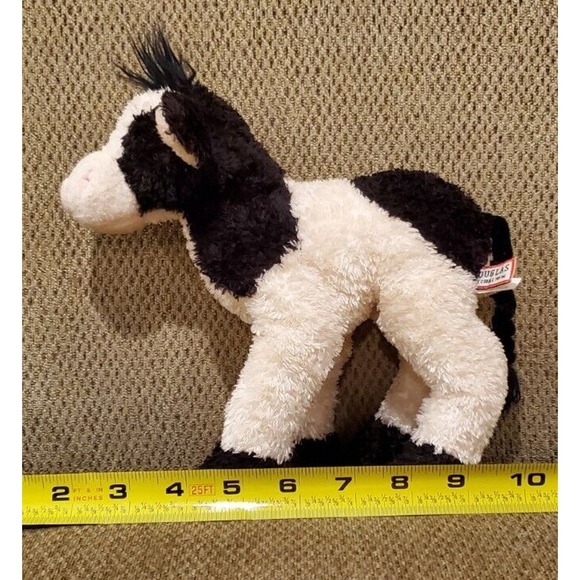8 Inch Douglas Cuddle Toy Black White Cow Kinky Tail Stuffed Animal Plush - Picture 7 of 12